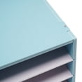 thumbnail image 2 of Space-Saving Desktop File Organizer with 12 Slots, 4 Tiers, and Adjustable Shelves, Modern PVC Literature Organizer for Office Use, 2 of 6