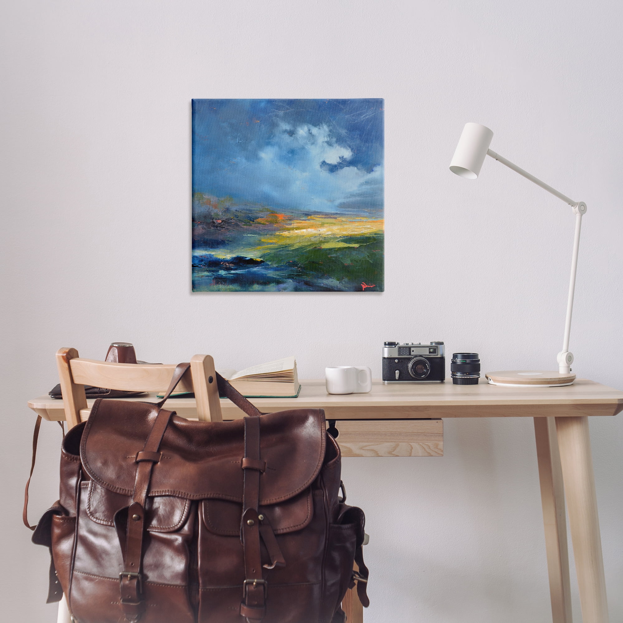 Stupell Industries Stormy Abstract Landscape Landscape & Nature Painting Wrapped Canvas Art Print Wall Art, 30 x 30