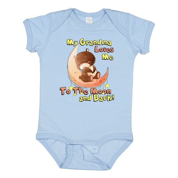 Inktastic My Grandma Loves Me to the Moon and Back Boys or Girls Baby Bodysuit