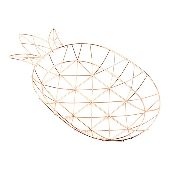 HOARBOEG Pineapple Shaped Stainless Steel Fruit Basket - Open Wire Bread & Snack Holder, Modern Kitchen Countertop Decor