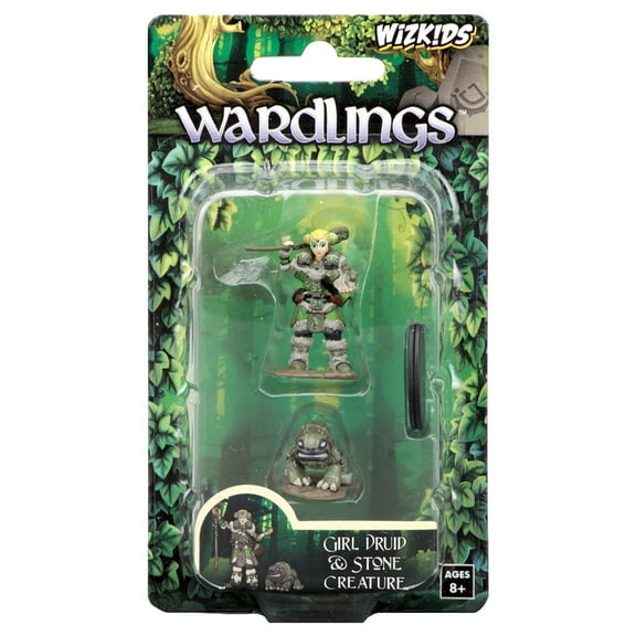 WizKids Wardlings RPG Figures: Girl Druid & Stone Creature