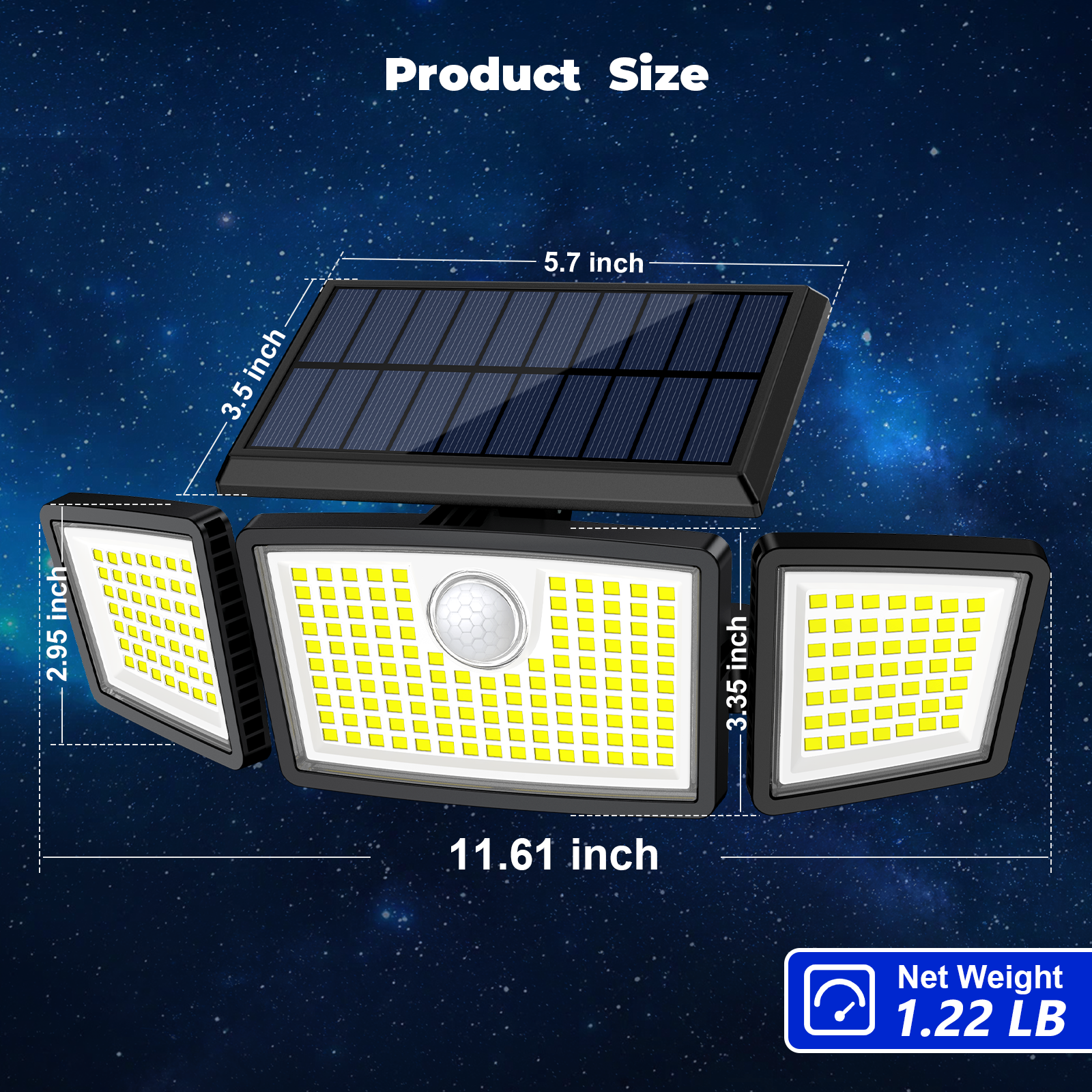 SZRSTH Solar Motion Sensor Flood Light 225 LED photo 4
