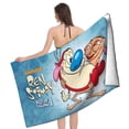 thumbnail image 4 of Ren y Stimpy Toalla de playa de secado rápido con diseño temático, regalo para mujeres y niñas, ideal para cumpleaños, fans, amantes de la música, uso en la playa o al aire libre, 78 × 150 cm, 4 of 6