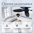 thumbnail image 2 of Low Profile Ceiling Fan With Light, 36" Flush Mount, LED Dimmable, DC Reversible, Remote/APP Control, For Bedroom Indoor/Outdoor Patio, Black, 2 of 9