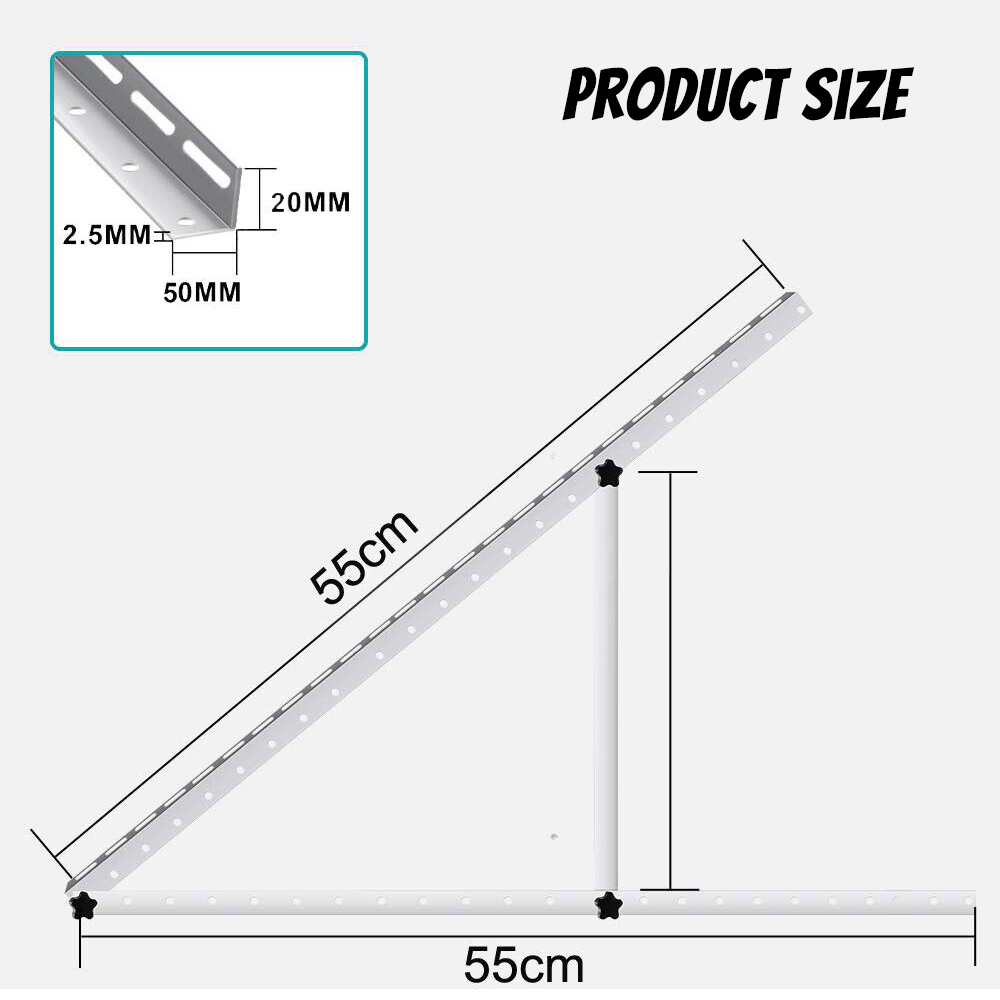 Ablink 22inch Adjustable Solar Panel Tilt Mount Brackets with Foldable Tilt Legs, Ideal for 100 - 150 Watt Solar Panel on Roof, RV, Boat, and Off-Grid (1 Set)
