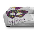 thumbnail image 3 of Mardi Gras Soft Flannel Fleece Throw Blanket, Time to Carnival Themed Design with Carnival and Feathers, Cozy Plush for Indoor and Outdoor Use, 60" x 80", Magenta Green Yellow, by Ambesonne, 3 of 6
