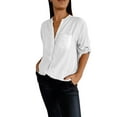 thumbnail image 1 of Birdeem Hauts pour Femmes Manches Longues à la Mode Blouses à Paillettes avec Poche et Boutons Col Montant Manches Longues Hauts pour Femmes Manches Longues, 1 of 5
