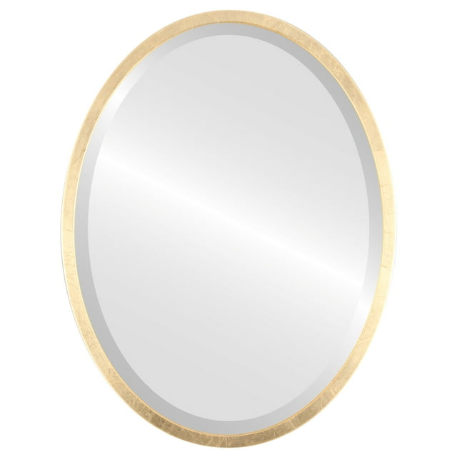 Miroir Ovale Encadré London - Feuille d'Or - 17 Pouces x 21 Pouces