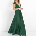 thumbnail image 5 of Formal Dress for Women Evening Gown V Neck Short Sleeve Long Flowing A-Line Maxi Dress Wedding Guest Prom Dresses, 5 of 9