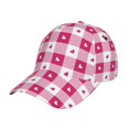 thumbnail image 1 of Balery Plaid Heart Gorra de béisbol de tamaño ajustable para correr, entrenar y actividades al aire libre. Gorra de papá para todas las estaciones., 1 of 6