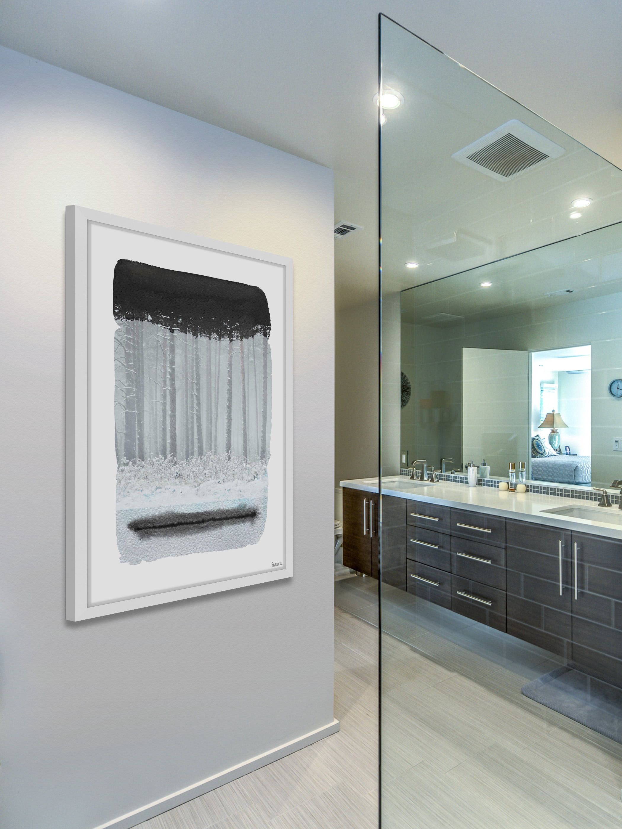 "Dripping White" Framed Painting Print