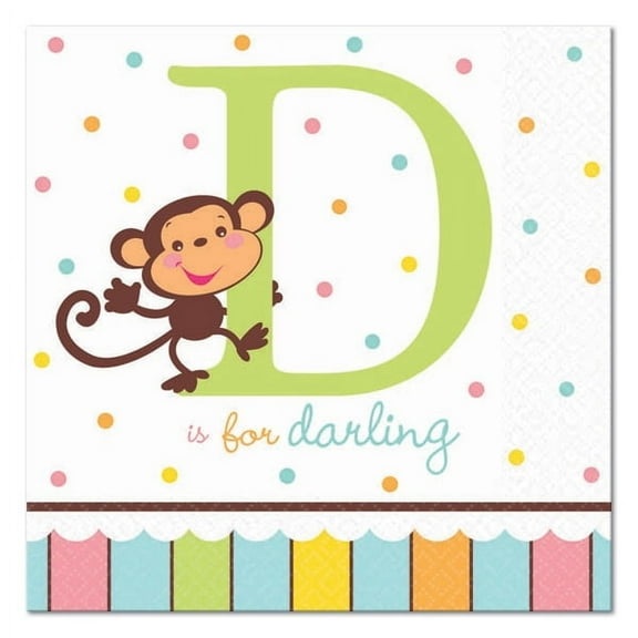 Fisher Price Baby Shower 'ABC' Disposable Small Napkins, 36 Count