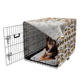 thumbnail image 2 of Kitten Dog Crate Cover, Repetitive Striped Cats Family Cartoon on Plain Background, Easy to Use Pet Kennel Cover Small Dogs Puppies Kittens, 7 Sizes, Orange Charcoal Grey, by Ambesonne, 2 of 6