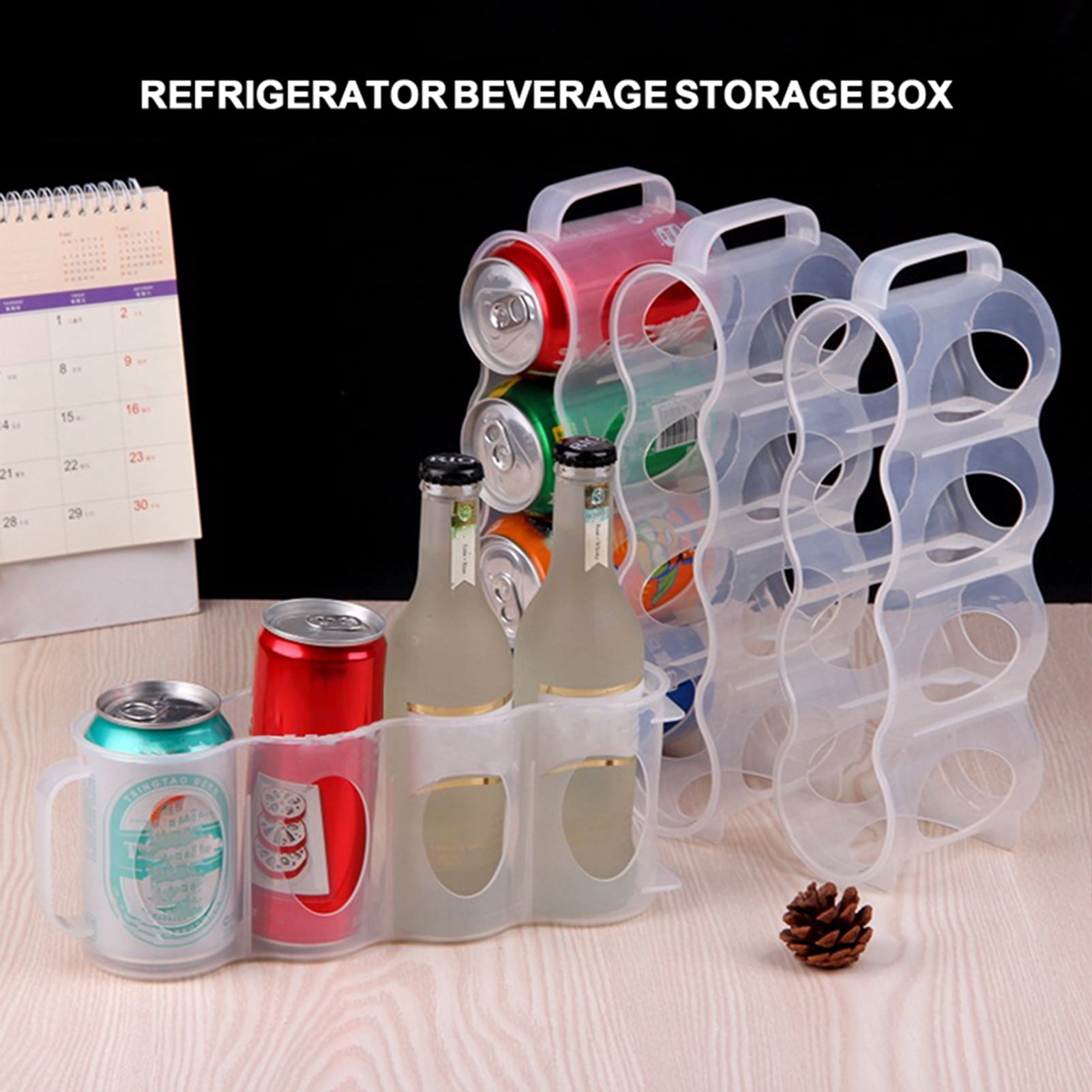 Portable Soda Can Organizer for Refrigerator Shelf, Beer Can Holder