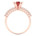 thumbnail image 4 of Clara Pucci 14K Rose Gold Solid Gold Garnet Solitaire with Accents Anniversary Ring for Women - 1.05 cttw Round Cut, 4 of 8