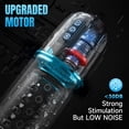 thumbnail image 2 of Male penis stimulation masturbation cup, with 7 thrusting and rotating modes, hands-free massager, 3D textured ABS+TPE material, blue, 2 of 6