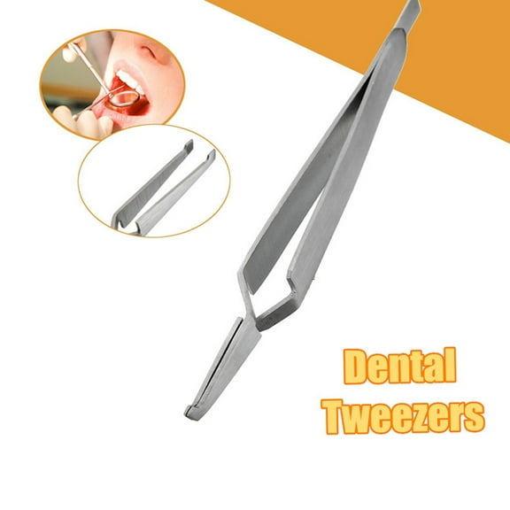 tooloflife Dental Tweezers Orthodontic Bonding Tweezers Bracket Holder Dentists Tool Stainless SteelSilver
