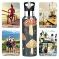 thumbnail image 7 of Yayeee 33oz Insulated Water Bottle Double Wall Stainless Steel with Flip Straw Lid, Black Mushroom Pattern, 7 of 7