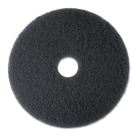 3M Low-Speed Stripper Floor Pad 7200, 13" Diameter, Black, 5/Carton