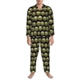 thumbnail image 3 of Logiee Cactus Farmland Print Mens Long Sleeve Pajama Set,Notched Collar Pajamas for Men, Men's Sleepwear,Mens Sleepwear with Pockets & Button Down-XX-Large, 3 of 7