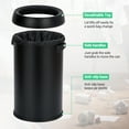 thumbnail image 4 of JoanKaren 17.19 Gallon Round Open Top Trash Can,Stainless Steel Commercial Grade Garbage Bin,65L,Black, 4 of 8