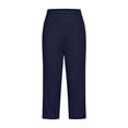 thumbnail image 5 of Lovzfmll Active Cropped Pants for Women, Plus Size Stretch Yoga Capris, Casual Fitness Bottoms Navy, 2XL, 5 of 7