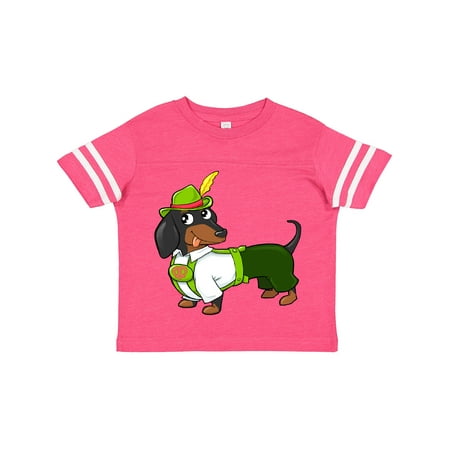

Inktastic Cute black and brown dachshund in traditional German costume Boys or Girls Toddler T-Shirt