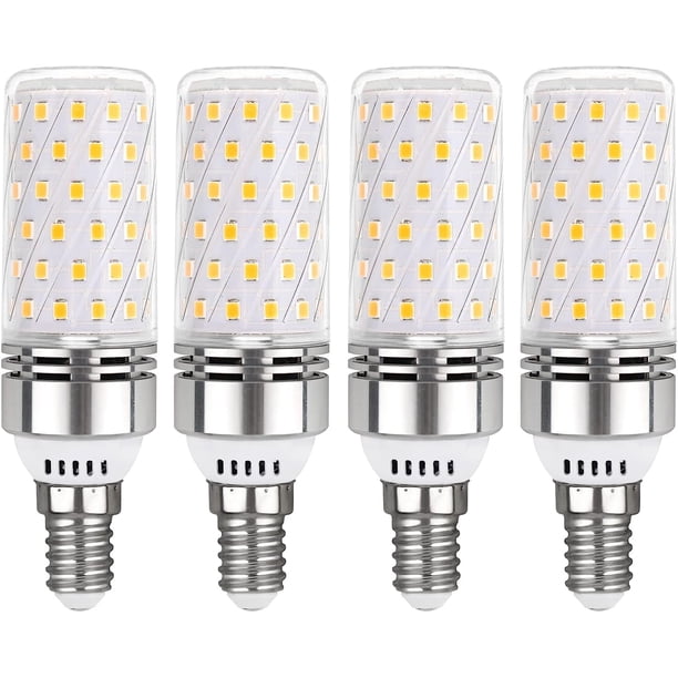 Bombilla LED de maíz E14, 12 W, blanco cálido, 3000 K, 1450 lm, equivalente a halógeno E14 de 100 W, CA 230 V, no regulable, lámpara LED de maíz E14 de base pequeña para iluminación interior, paquete de 4 oso de fresa