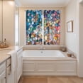 thumbnail image 3 of Colorful Stone Kitchen Curtains 84 Inch Length, Rainbow Abstract Oil Painting Brushwork Grommet Top Bedroom Living Room Curtains, Light Filtering Cafe Curtain Drapes 2 Panels Set 104''x84'', 3 of 9