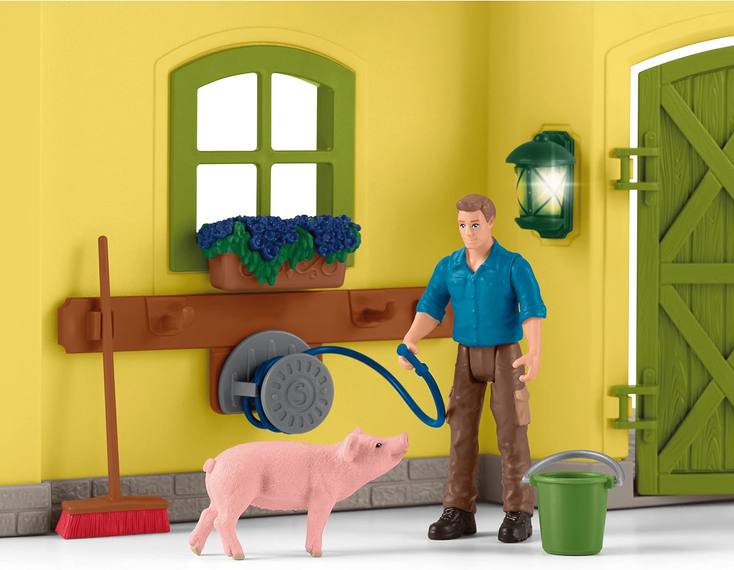 schleich Farm World - 92 PC Farm Animal Playset with Cow, Horse, Pig, Bull and Farm Accessories - Kids Modular Barn Toy for Ages 3+