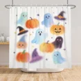 thumbnail image 3 of Tchckioa Halloween Shower Curtain,Privacy Protection Hooks Bath Curtain for Bathtub Decor,72x72,Blue White, 3 of 8