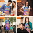thumbnail image 4 of Colorful Tie Dye Spiral - Floral Pattern Apron-Garden Aprons for Women with Pockets-Cotton Linen Waterproof Kitchen Cooking Gardening Aprons Adjustable for Kitchen,Cooking,BBQ and Salon 33x27 Inch, 4 of 7