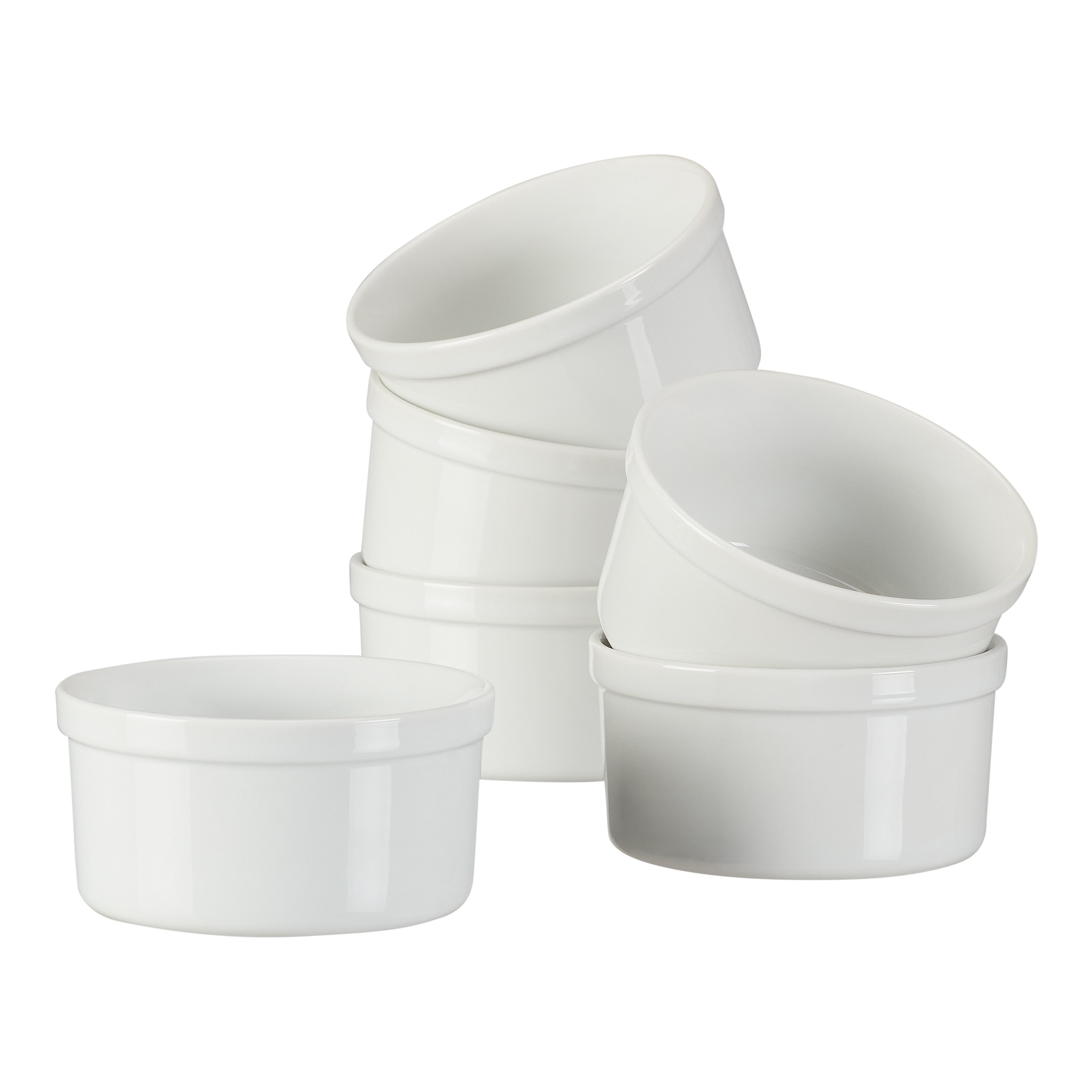 Better Homes & Gardens Classic Rim Small Ramekin, Set of 6, White