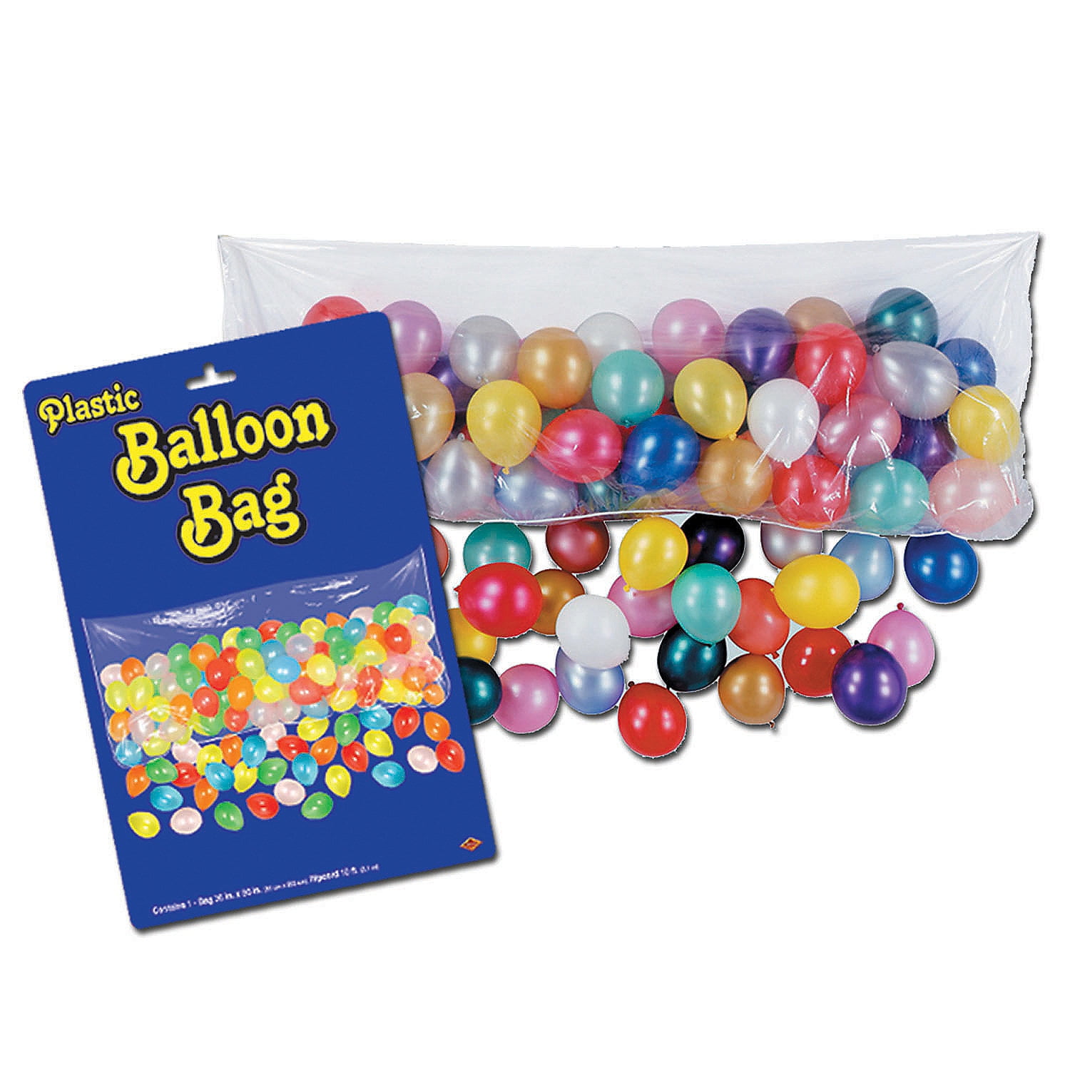 Plastic Balloon Drop Bag W/100 Balloons Party Decor 1 Piece