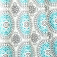 thumbnail image 4 of DriftAway Bella Medallion and Floral Pattern Room Darkening and Thermal Insulated Grommet Window Curtains 2 Panels Each 52 Inch by 54 Inch Aqua and Gray, 4 of 5