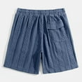 thumbnail image 4 of Mokaloha Mens Shorts, Men's Daily Jacquard Texture Embroidered Logo Casual Comfort Shorts Navy 3XL, 4 of 4