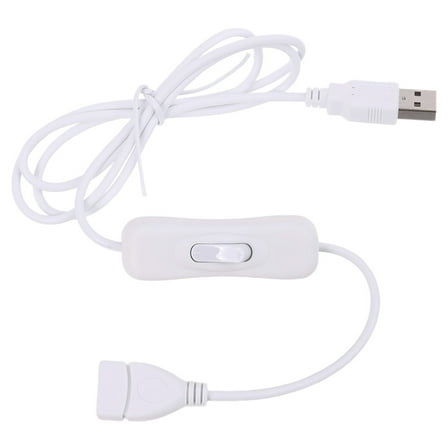 AOOOWER USB 2.0 Male to Female Extension Extender White Cable With Switch ON OFF Cable