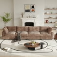 thumbnail image 3 of The Magic Home Modular Sectional Sofa, 157.48" Oversized 4 Seat Sofa,Plush Deep Seat Cloud Sofa Couch for Living Room, Apartment, Couch Cushion Covers Removable (Brown Couch, 4 Seat), 3 of 17