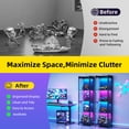 thumbnail image 2 of Casacomoda 4-Tier LED Display Cabinet, Gaming Glass Shelf Curio Cabinet with RGB Lights, Open Glass Corner Storage Shelf for Collectibles, Figures, Gaming Room & Living Room, Black, 2 of 8