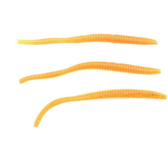 Berkley PowerBait Power Floating Trout Worm Fishing Bait, Orange Peel, 3in | 8cm