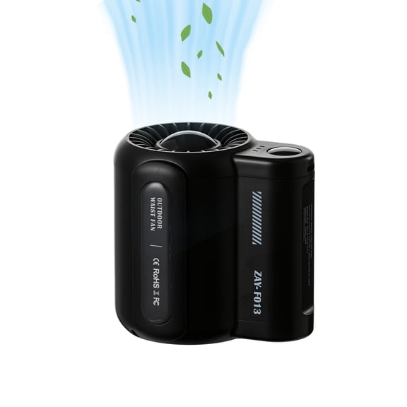 Portable Rechargeable Clip-On Fan with 3 Speeds For Travel and Outdoor Use (Black)