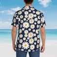 thumbnail image 4 of Sikiie Daisy Floral Print Men's Hawaiian Shirt, Summer Beach Button Pocket Short Sleeve T-Shirt,X-Large, 4 of 7