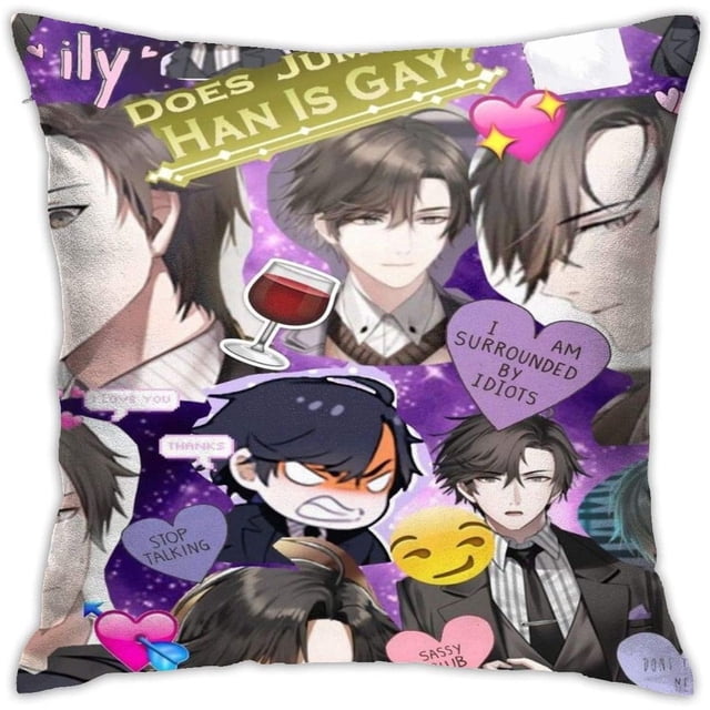 Mystic Messenger-Jumin Han Juego De 1 Pieza De Funda De Almohada Decorativa Súper Suave Cojín Cuadrada Sofá Dormitorio Coche Patrón Moderno , 18 x 18 Pulgadas