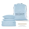 thumbnail image 3 of TechForma 100% Cotton Duvet Cover Set, Blue Double Layer Gauze Bed Set,3 pcs Breathable & Crisp Soft Duvet Cover Set,Queen, 3 of 7