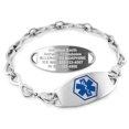 thumbnail image 1 of MedicEngraved Stainless Steel Custom Medical Alert Bracelet - 6mm Infinity Link, 1 of 8