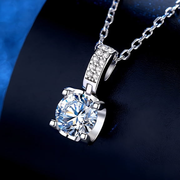 DESIGNICE 2026 New Cubic Zirconia Crystal Pendant Necklace for Women, 1Carat Round Cz, Mother'S Day Jewelry for Mother'S Day, Birthdays, Anniversaries, Special Occasions, Everyday Wear