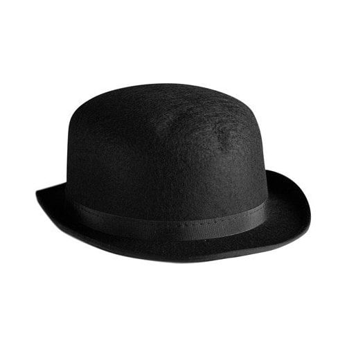New Black Felt Bowler Derby Hat Costume Dance Plays Large