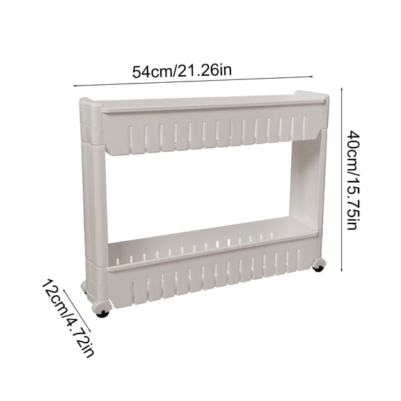 FeiFu Slim Storage Cart 2 Tier,Bathroom Organizer Rolling Utility,Mobile Shelving Unit Slide Out for Office, Kitchen, Laundry Room Narrow Places Gray
