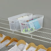 Sterilite Narrow Storage Bin, Clear Plastic, Easy Access Container with Carry Handles, 8 Count