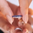thumbnail image 5 of Round Cut Lab-Created Blue Sapphire Wedding Band Ring in 925 Sterling Silver for Her - Elegant and Timeless Engagement or Anniversary Jewelry, 5 of 6